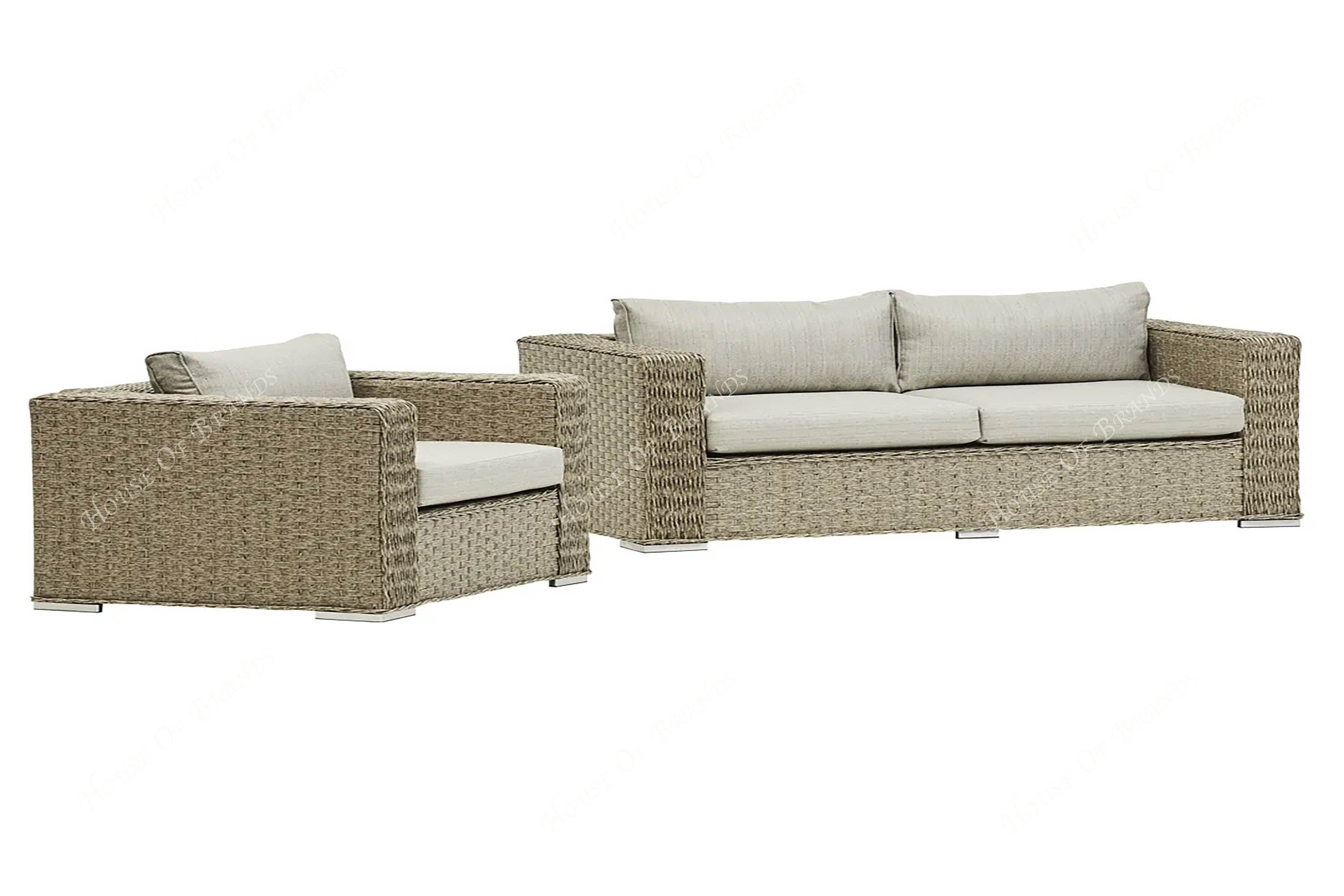 Beige Rattan Outdoor Dining set