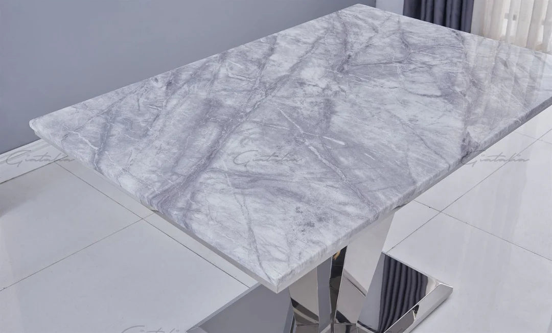 120cm Riccardo Grey Marble Dining Table