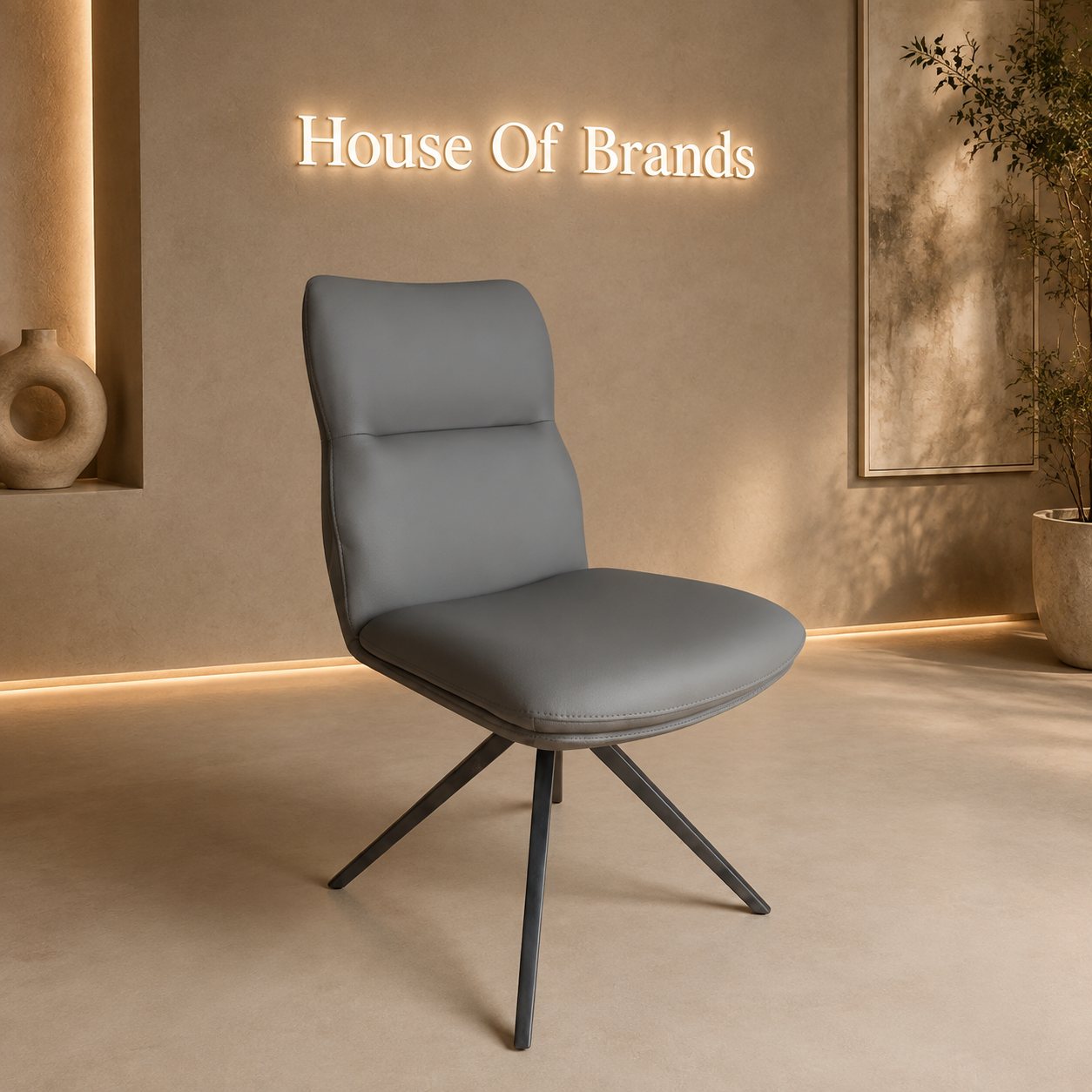Ritz Grey PU Swivel Dining Chair