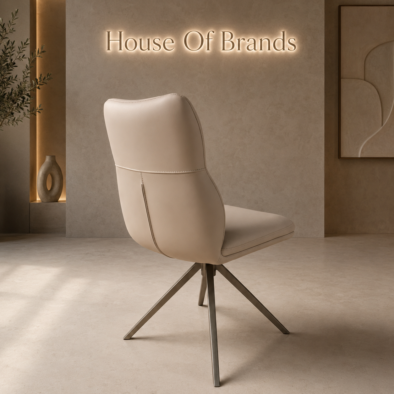 Ritz Light Taupe PU Swivel Dining Chair