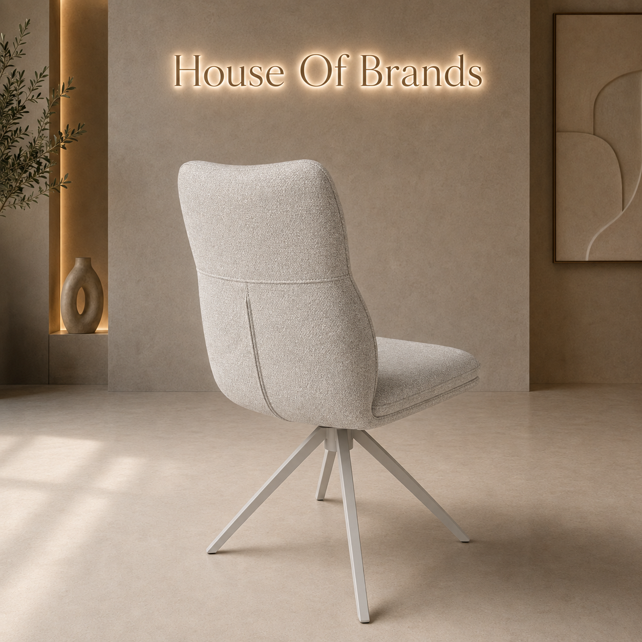 Ritz Taupe Fabric Swivel Dining Chair