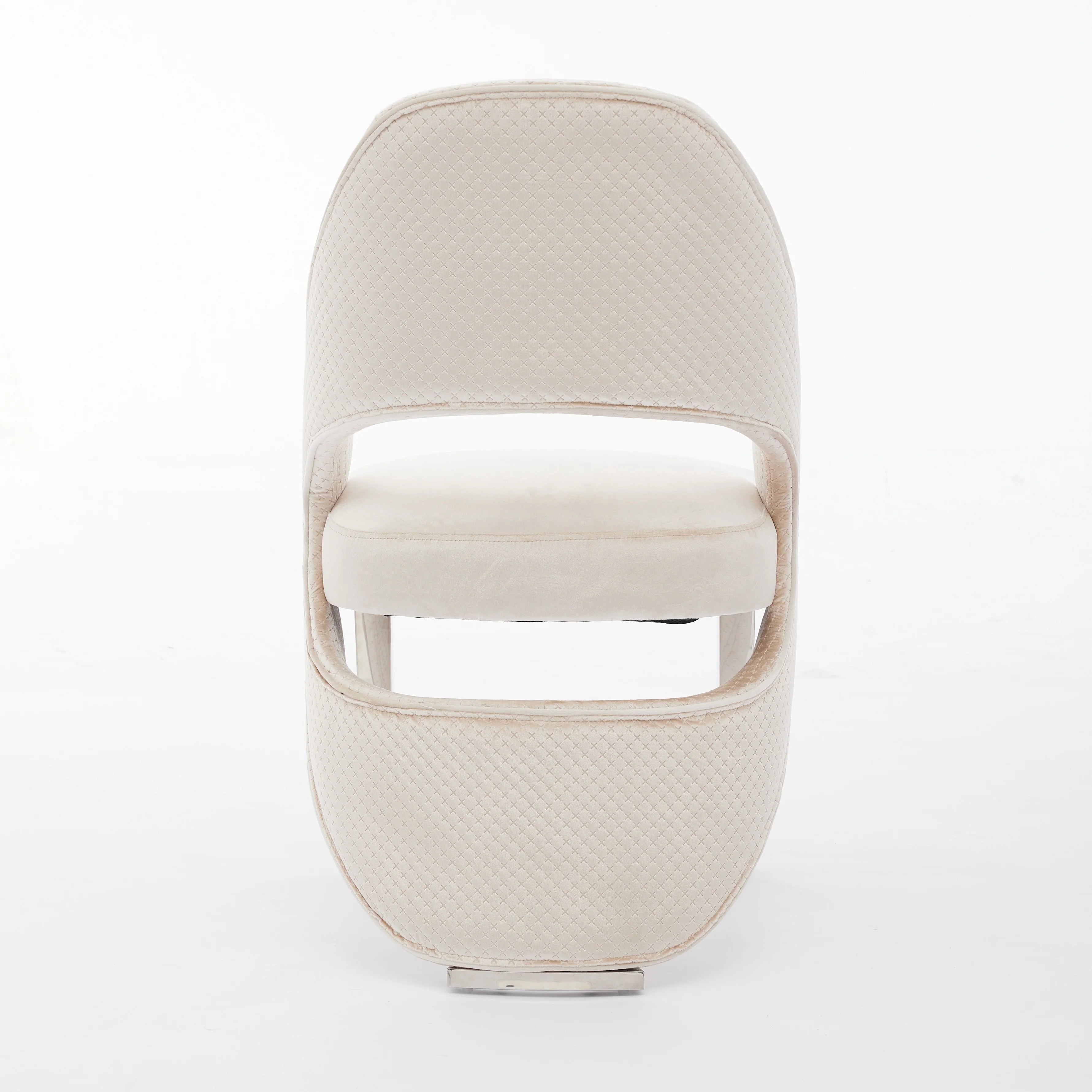 Santos Cream Dining Chair Chrome Legs
