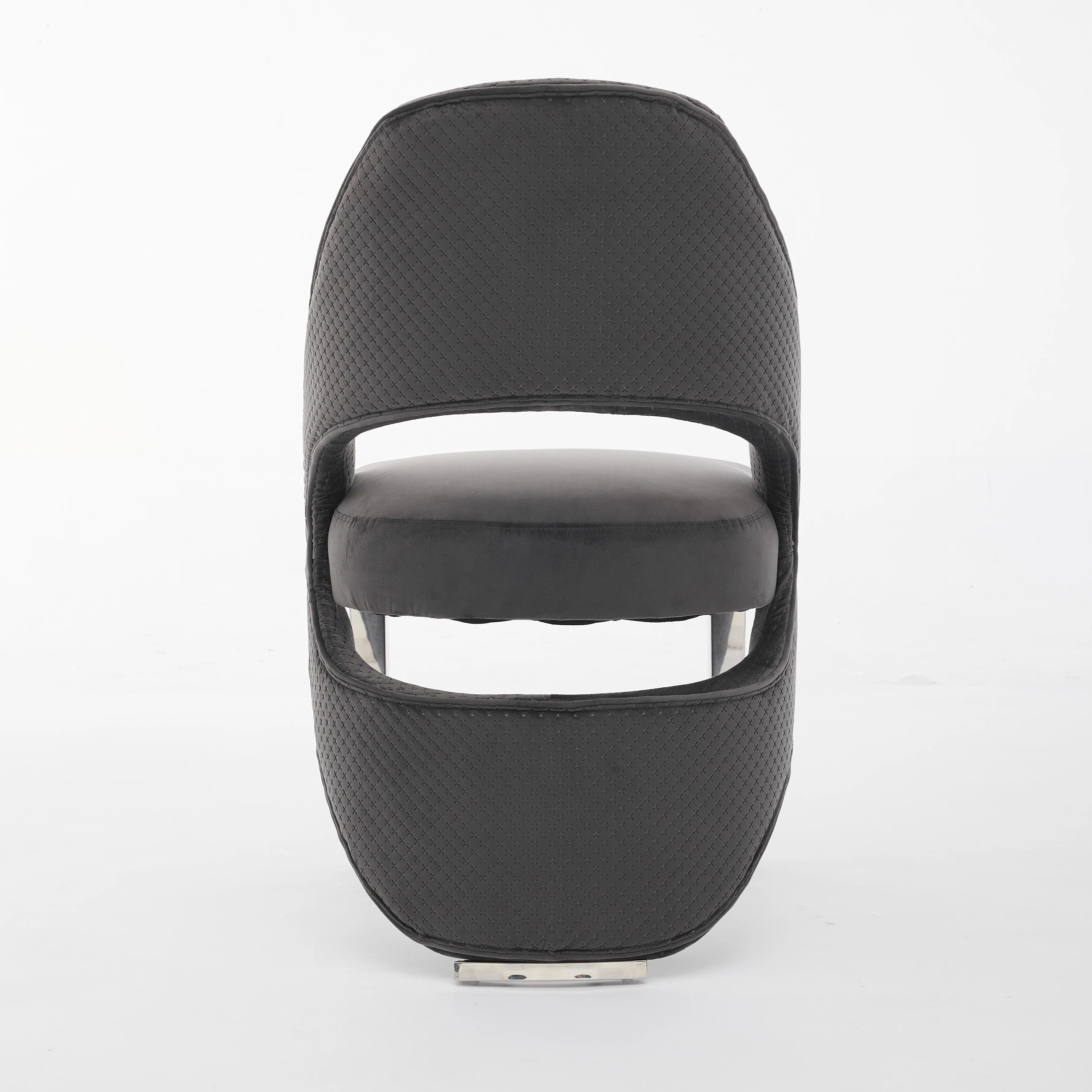 Santos Grey Dining Chair Chrome Legs