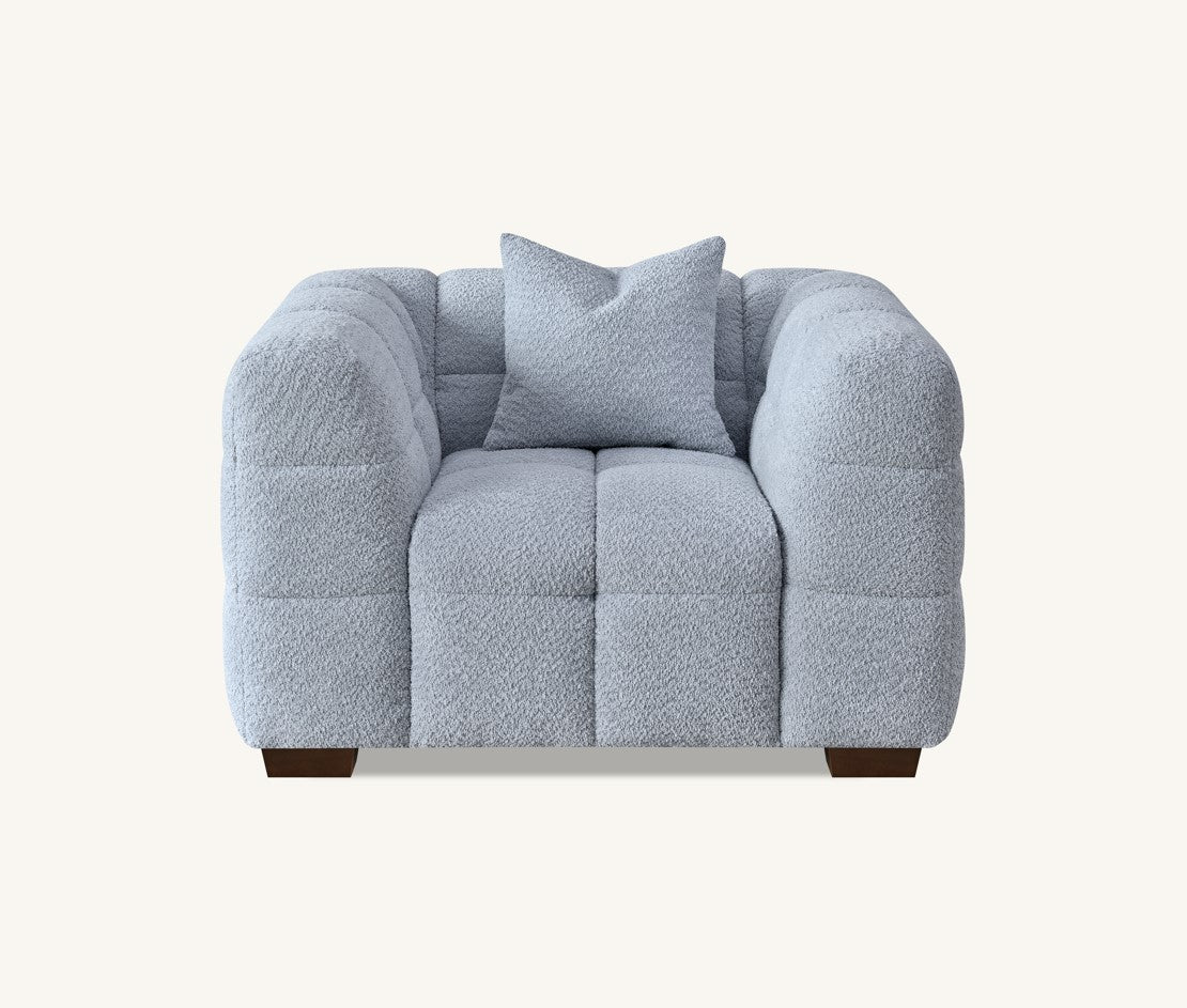 Aluxo Tribeca 1 Seater Pearl Boucle Fabric Chair