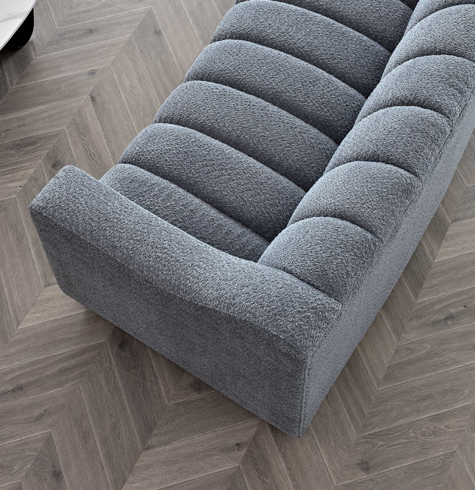 Aluxo Astoria 3 Seater Sofa In Iron Boucle Fabric