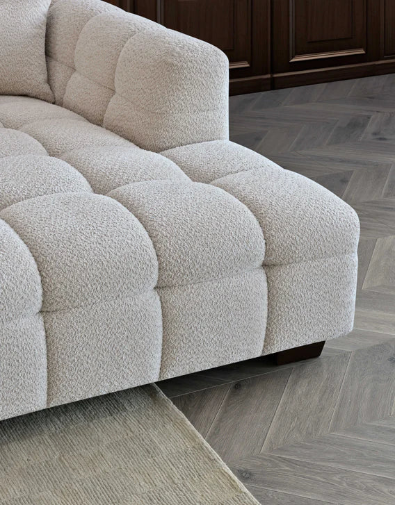 Aluxo Tribeca Corner Group In Oatmeal Boucle Fabric