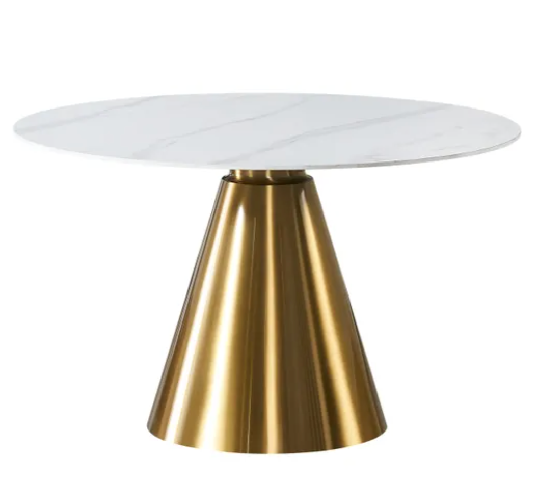 Orbit White Ceramic Round Dining Table