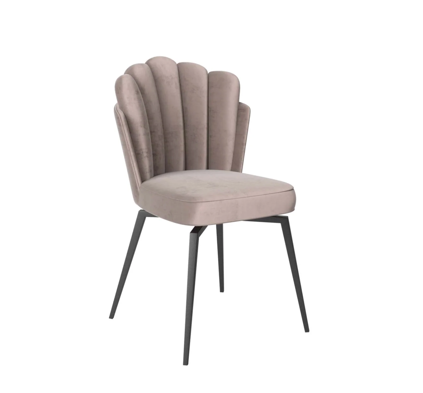 Ferrano Mink Fabric Dining Swivel Chair