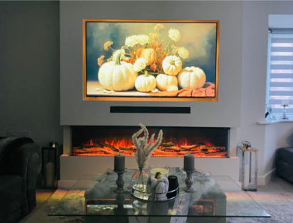 Luvelle Black Panoramic Full Glass 3-Sided Electric Fire