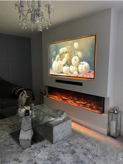 Luvelle Black Panoramic Full Glass 3-Sided Electric Fire