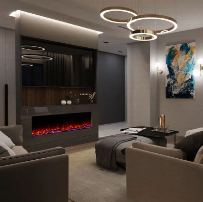 Mirage Grey Wall Mounted Electric Fire with Remote
