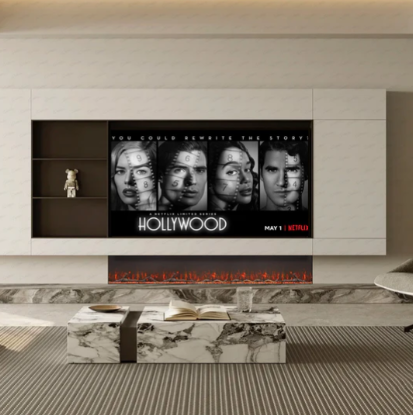 Clarendon Black Borderless Glass LED Electric Fireplace