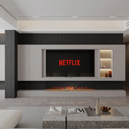 Clarendon Black Borderless Glass LED Electric Fireplace