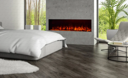 Clarendon Black Borderless Glass LED Electric Fireplace