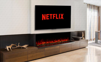 Clarendon Black Borderless Glass LED Electric Fireplace