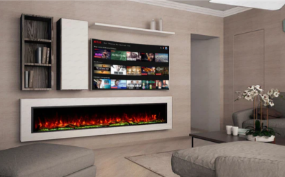 Clarendon Black Borderless Glass LED Electric Fireplace