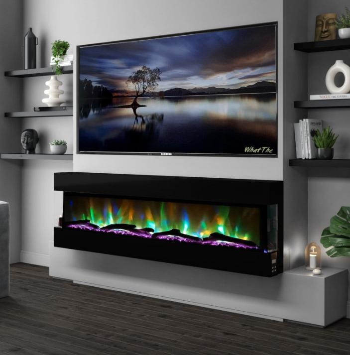 Mirage Black Wall Mounted 50 Inch Electric Fire with Remote