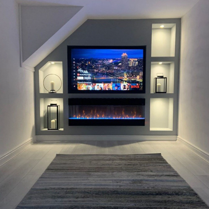 Mirage Black Wall Mounted 50 Inch Electric Fire with Remote