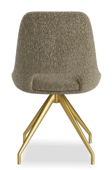 Mattia 180cm Ceramic Dining Table With Boucle Gold Leg Dining Chairs