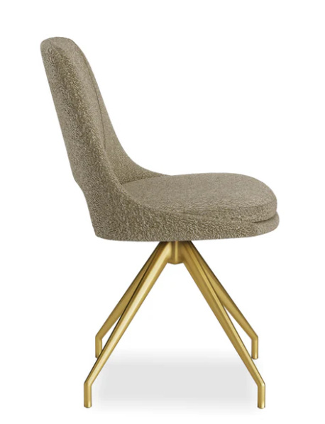 Mattia 180cm Ceramic Dining Table With Boucle Gold Leg Dining Chairs