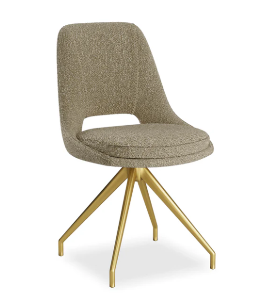 Mattia 180cm Ceramic Dining Table With Boucle Gold Leg Dining Chairs