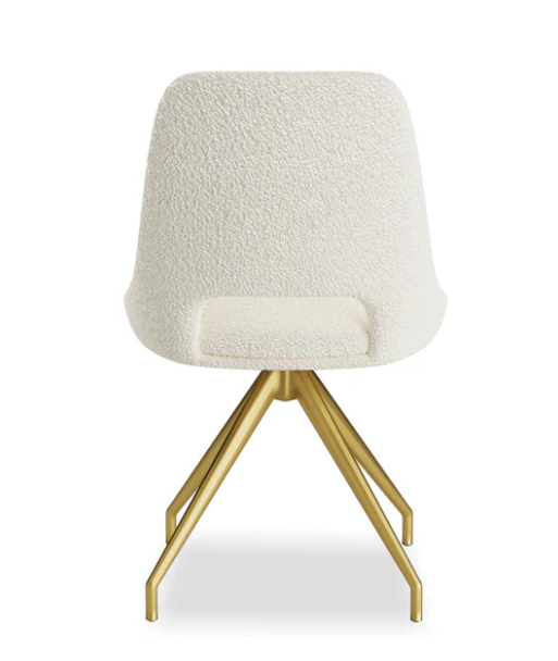 Mattia 180cm Ceramic Dining Table With Boucle Gold Leg Dining Chairs