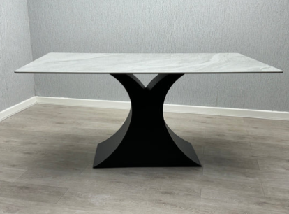 Carra 160cm Grey Ceramic Dining Table