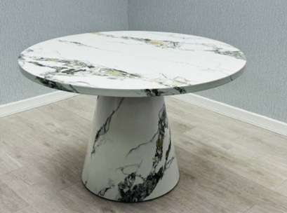 Capri 110cm Round White Marble Dining Table