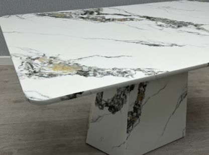 Capri 160cm Round White Marble Dining Table