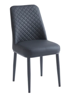 Oxford 120cm Black Ceramic Dining Table With 4 Black PU Leather Dining Chairs