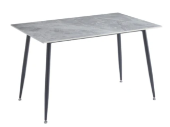 Oxford 120cm Grey Ceramic Dining Table With 4 Grey PU Leather Dining Chairs