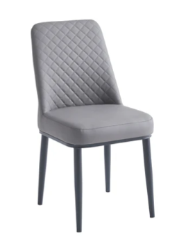 Oxford 120cm Grey Ceramic Dining Table With 4 Grey PU Leather Dining Chairs