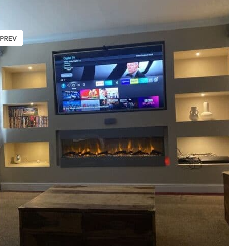 Mirage Grey Wall Mounted Electric Fire with Remote