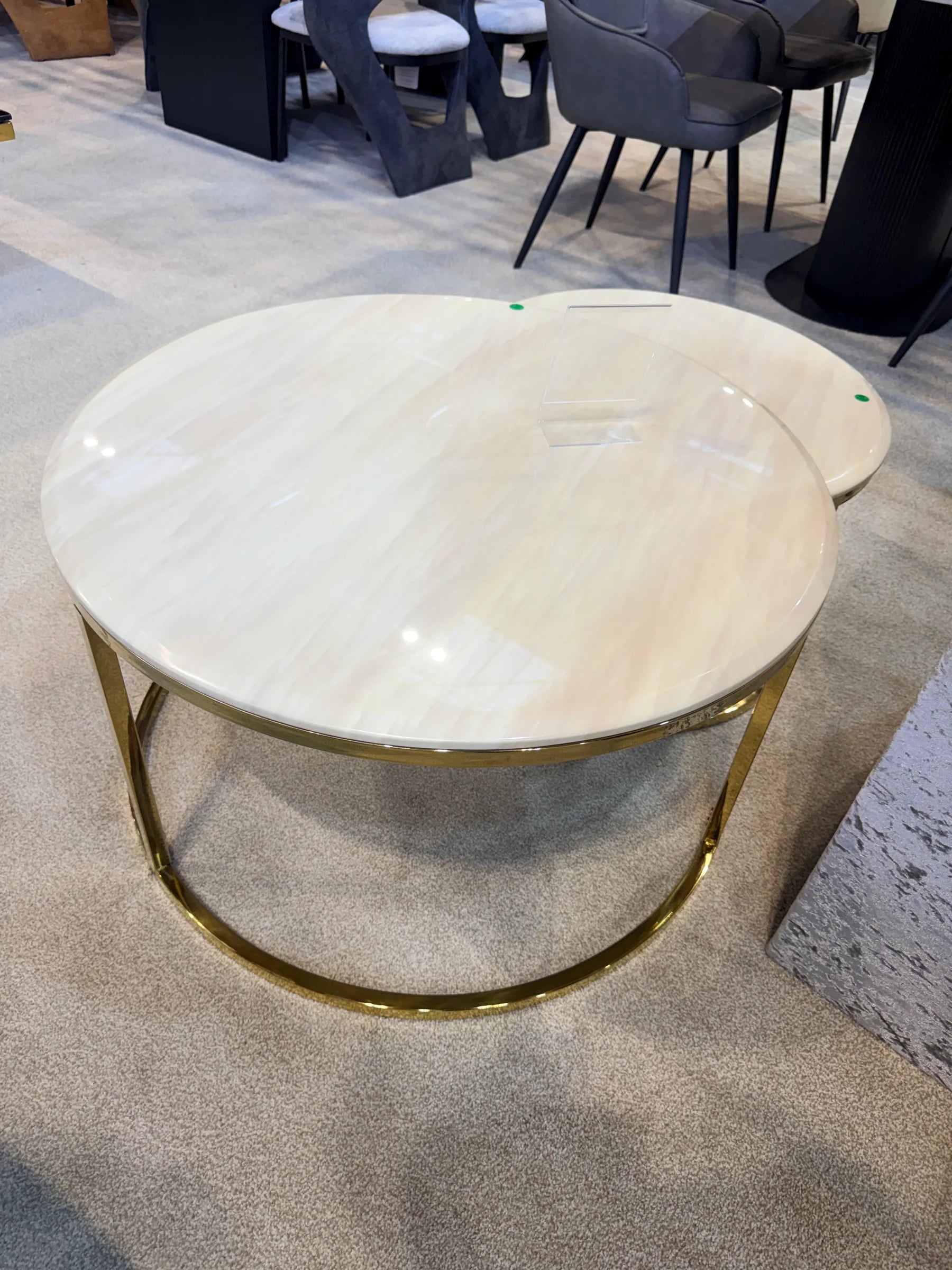 Sofia Ceramic Gold Nest of Coffee Table