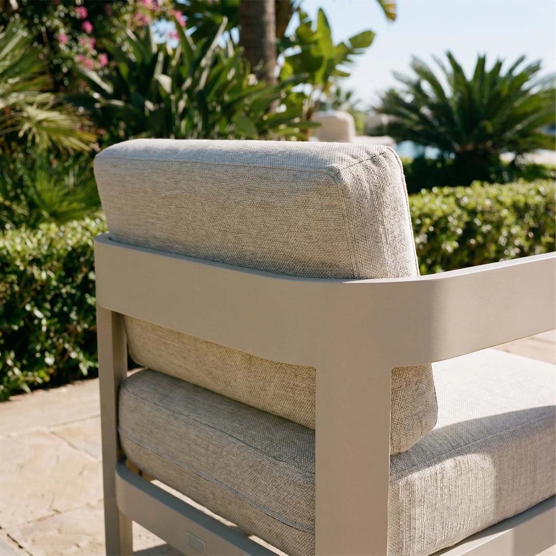 Sorrento 5 Seater Aluminium Garden Sofa Set with Coffee Table – Taupe Outdoor Lounge Furniture