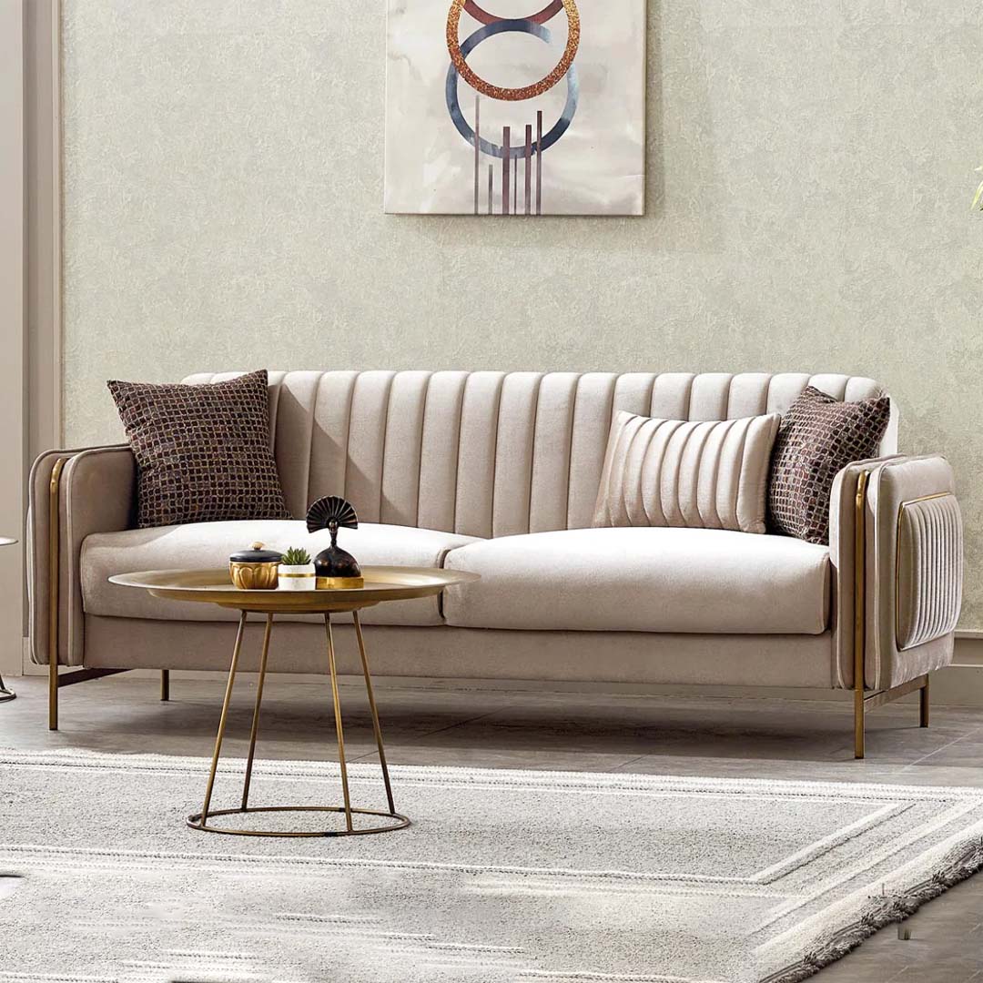 Talas Luxury Velvet Sofa Bed Set with Storage