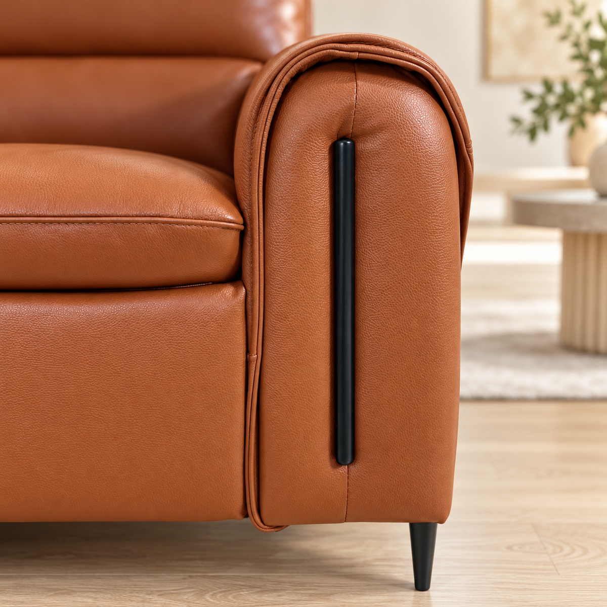 Arizona Tan Leather Electric Recliner Corner Sofa