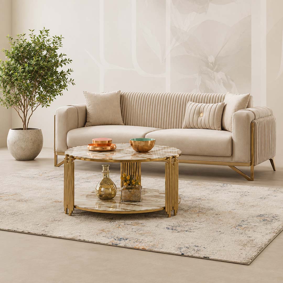 Terra Luxury Velvet Sofa Bed Set with Storage