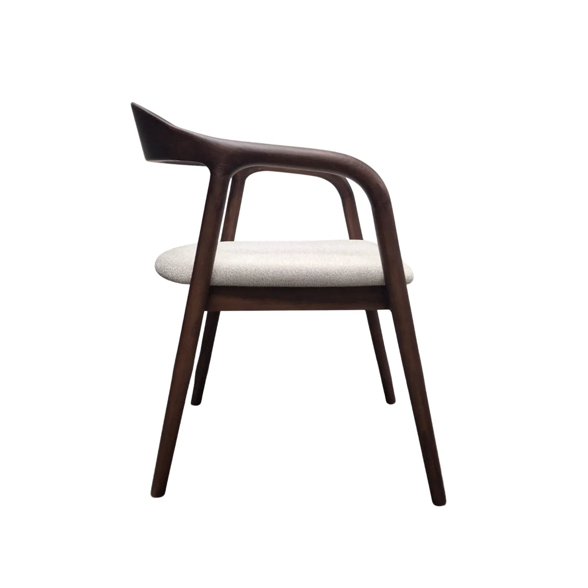 Tess Walnut Dining Chair in Oatmeal Bouclé – Upholstered Dining Chair (Set of 2)