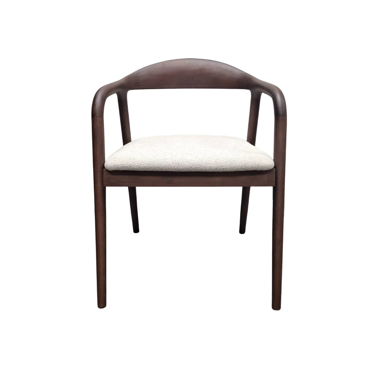 Tess Walnut Dining Chair in Oatmeal Bouclé – Upholstered Dining Chair (Set of 2)