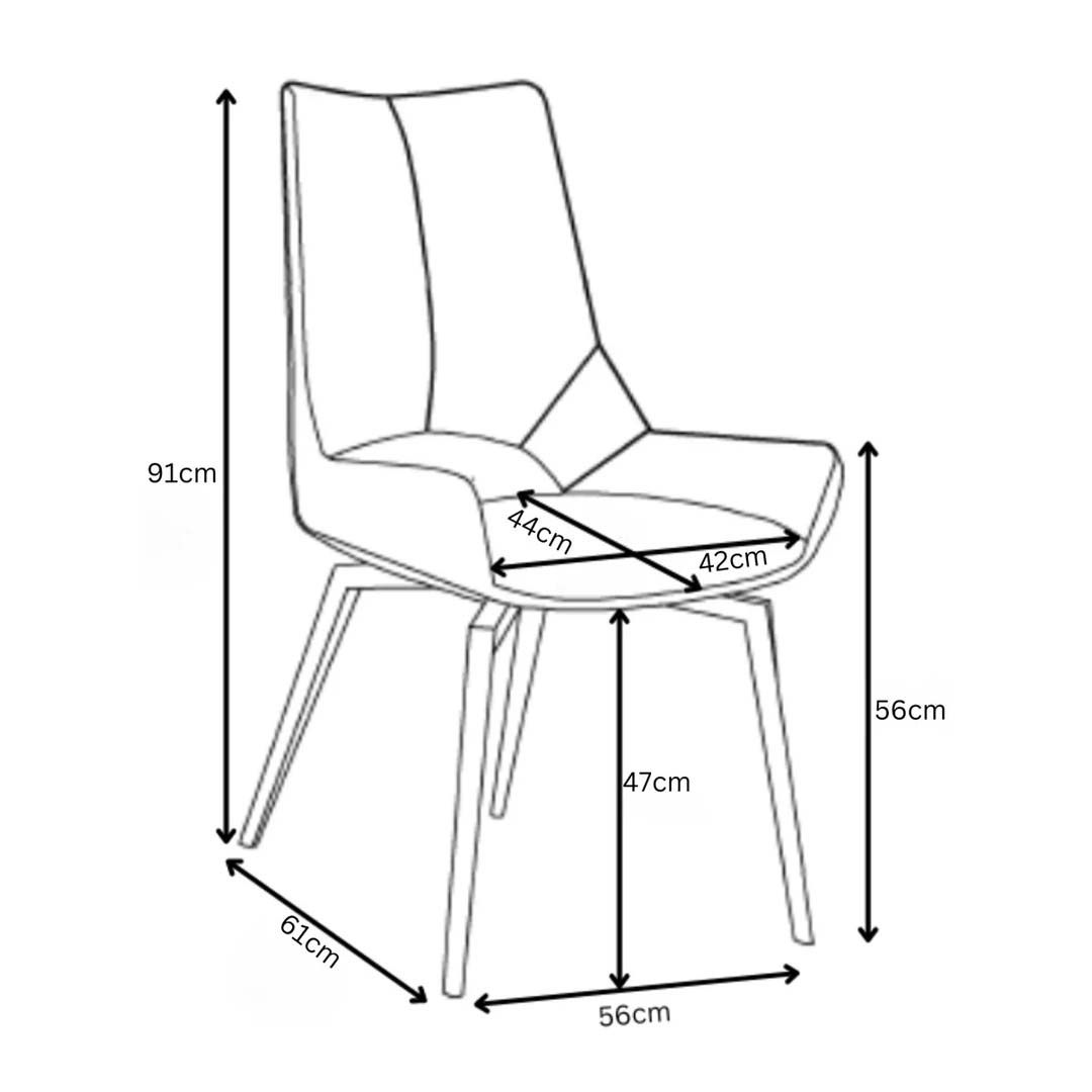 Torelli Spinello Leather Swivel Dining Chair
