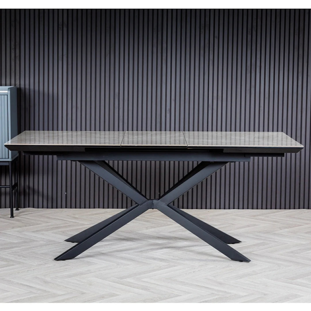 Vik 140-180cm Grey Ceramic Extendable Dining Table