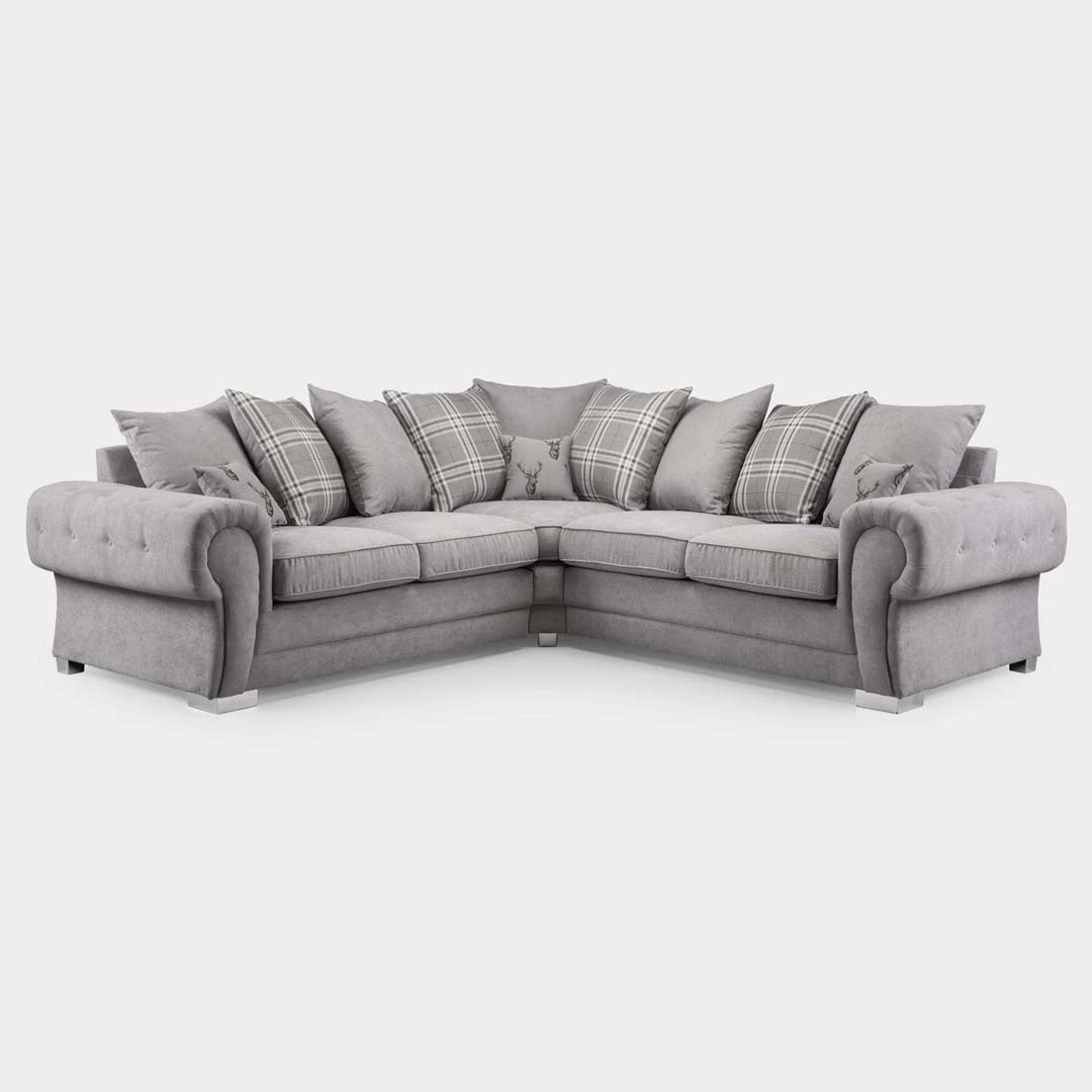 Verona Scatterback Corner Sofa in Grey