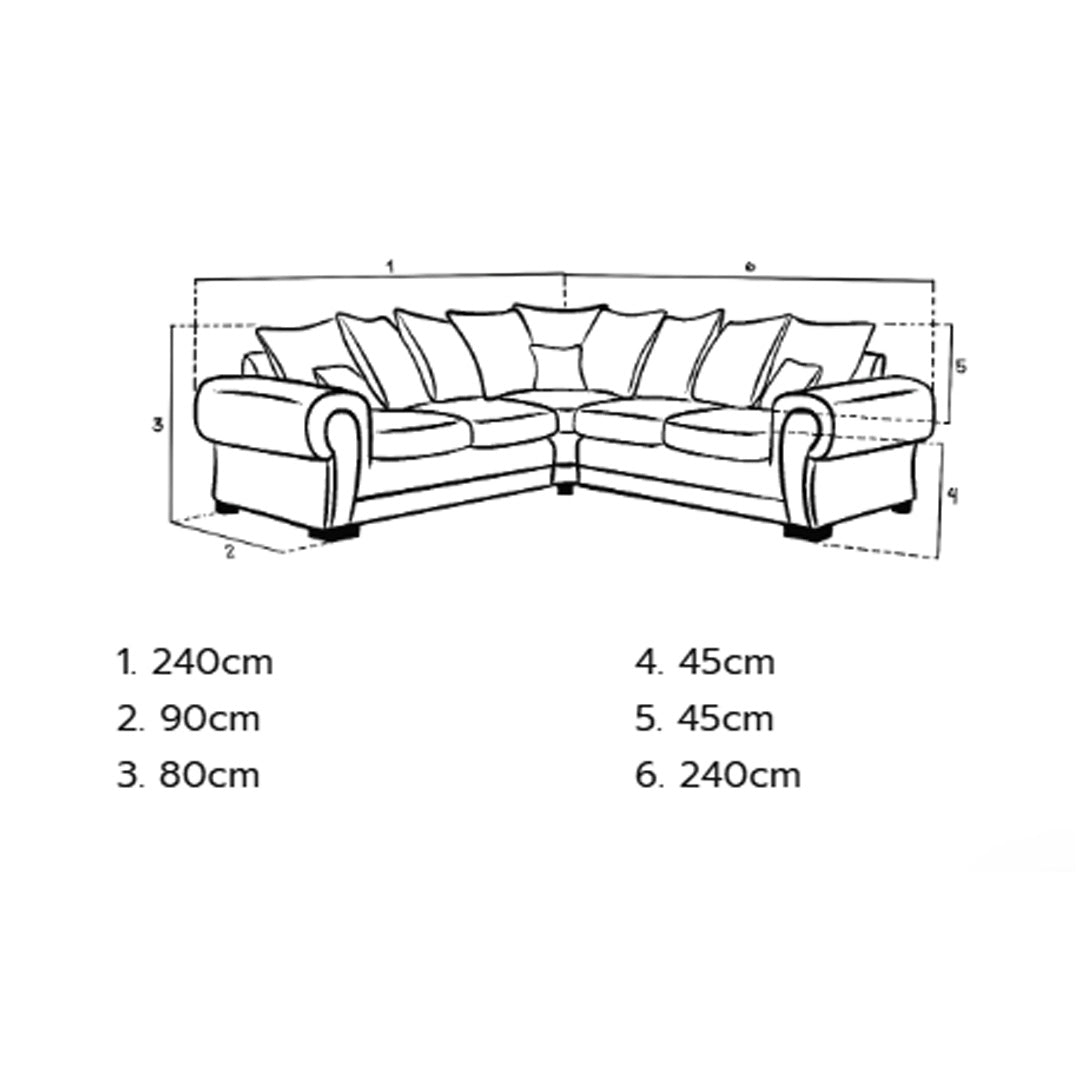 Verona Scatterback Corner Sofa in Grey
