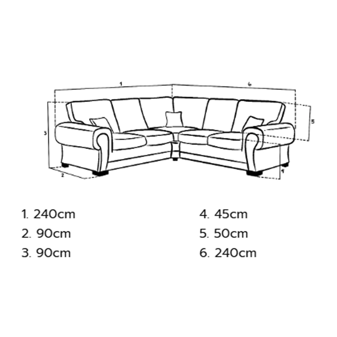 Verona Fullback Large Corner Sofa in Grey