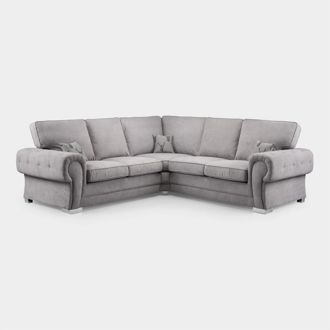 Verona Fullback Large Corner Sofa in Grey