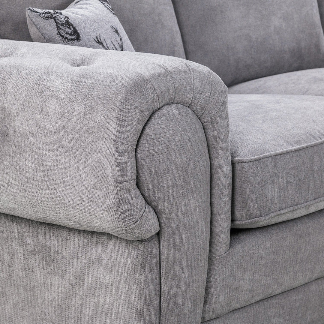 Verona Fullback Large Corner Sofa in Grey