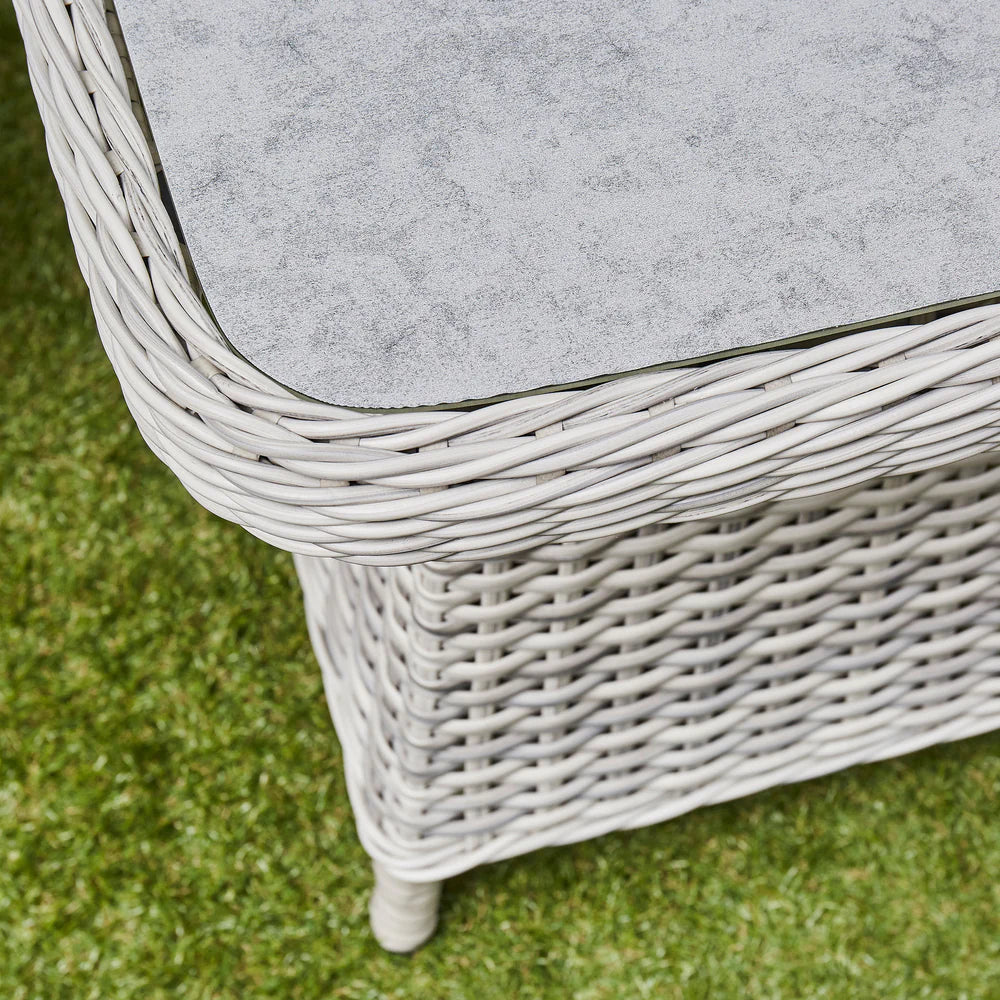 Willow Rattan and Aluminum Frame Reclining Lounge Set – Beige