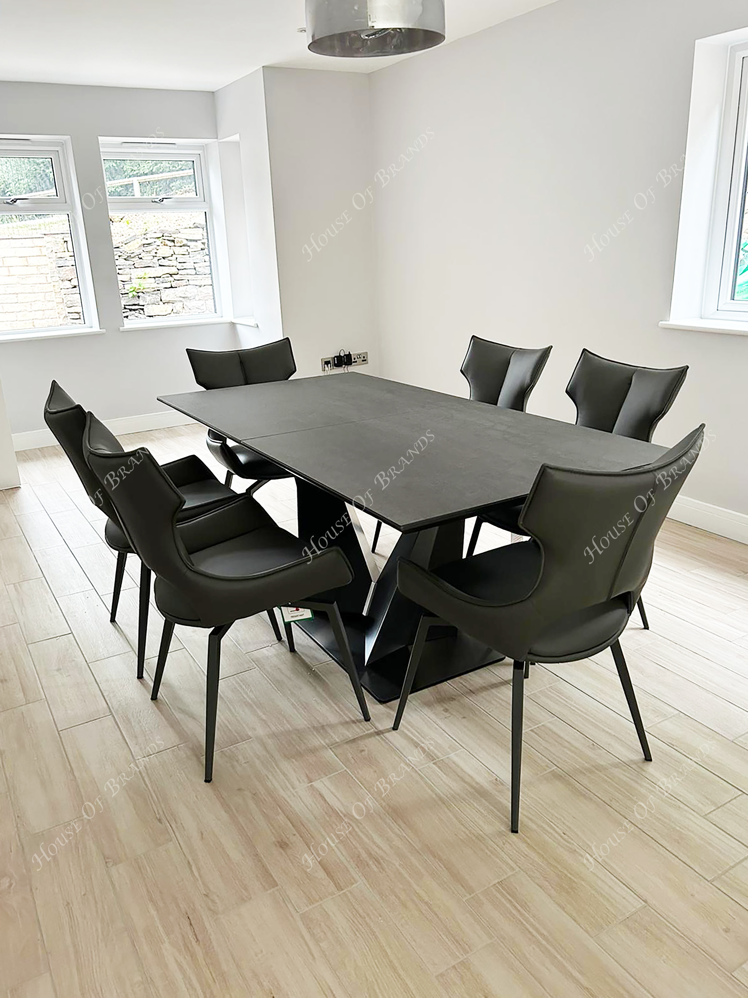 Westin Extendable Ceramic Dining Table & Rafaello Chairs