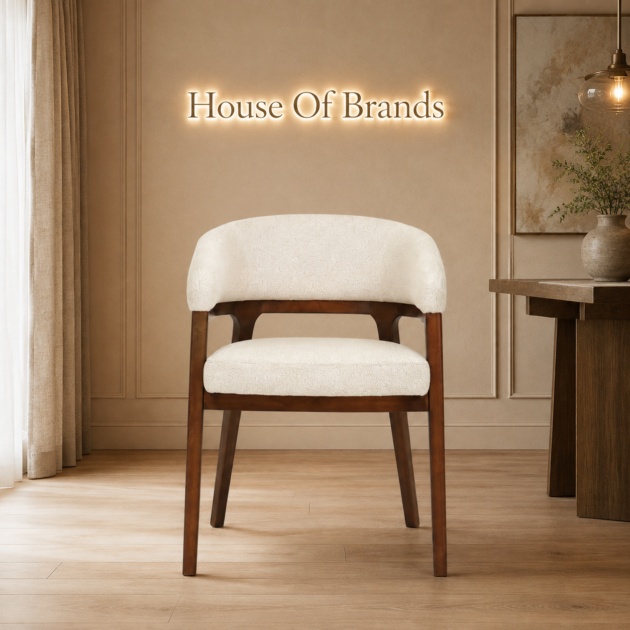 Blanca 200cm Dining Set with Zaria Taupe Chairs